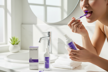 Person applying V34 purple serum