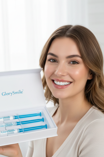 Person holding whitening gel kit